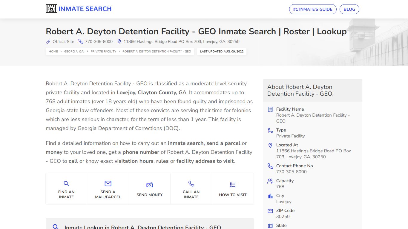 Robert A. Deyton Detention Facility - GEO Inmate Search ...